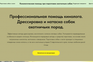Сайт для рекламы услуг по подготовке и дрессировке подружейных собак охотничьих пород