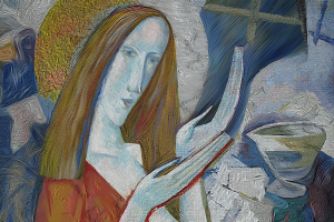 У окна. Темпера, картон 54х27 см.