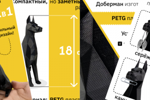 Инфографика для декоративной фигурки Доберман