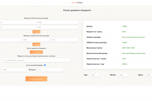 Калькулятор для расчета дневного бюджета
