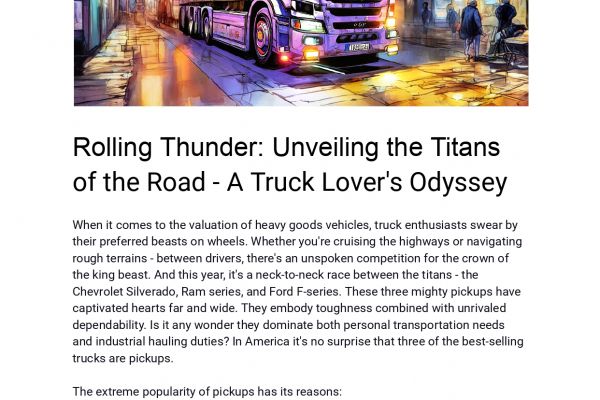 Сео-статья для блога на американском английском. ЦА - американские дальнобойщики.