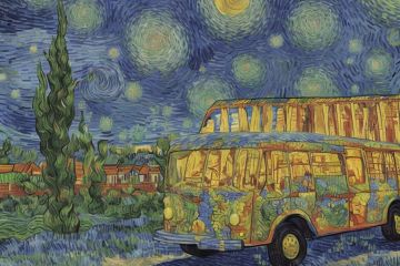 Цифровая картина в стиле Ван Гога. Интерьерная иллюстрация