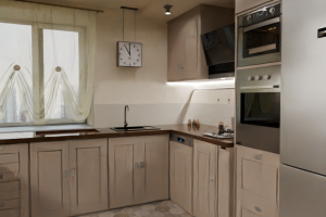 Визуализация: Совмещенная кухня-коридор