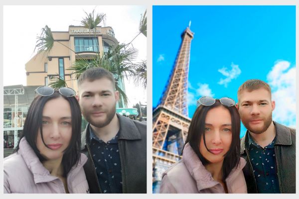 Обработка фотографии влюблённой пары