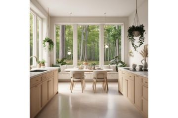 Дизайн эко-кухни и столовой в скандинавском стиле