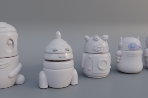 Роботы стилизованные - подсвечники под печать и литье