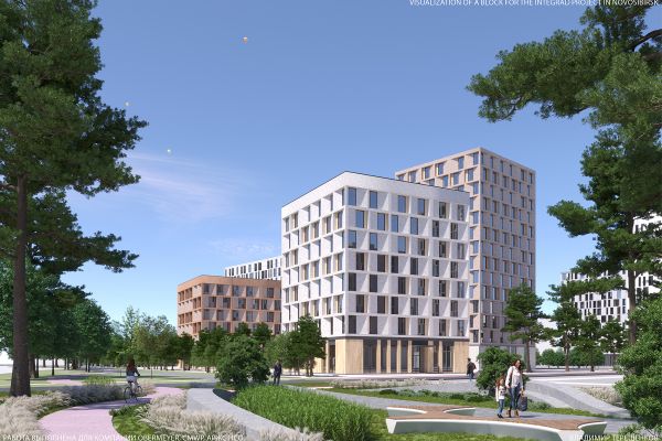 Визуализация квартала  в городе Новосибирск