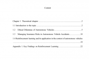 Диплом на английском на тему ETHICAL DILEMMAS AND INSURANCE RISK MANAGEMENT IN AUTONOMOUS VEHICLE ACCIDENTS: AN EXPERIMENTAL APPROACH USING REINFORCEMENT LEARNING