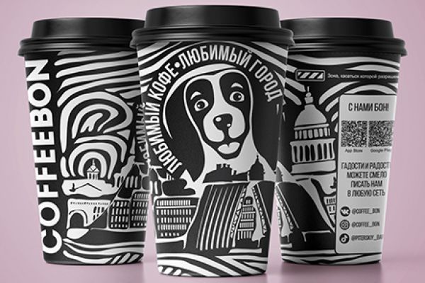 Дизайн стаканов для сети кофеен в СПб