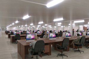 Городок строительный в пустыне - основное офисное здание (интерьеры)