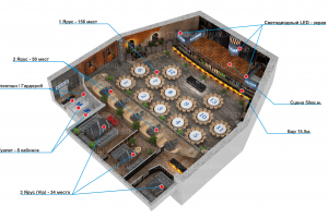 3d схема ресторана с выносками