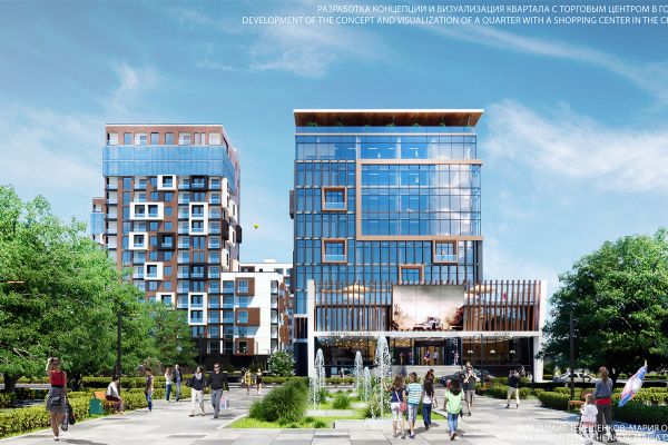 Концепции квартала с торговым центром в городе Атырау