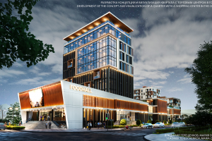 Концепция квартала с торговым центром в городе Атырау.