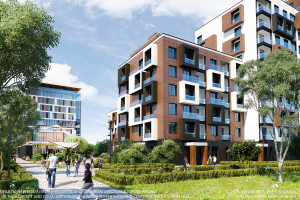 Концепция квартала с торговым центром в городе Атырау.