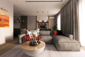 Гостиная с кухней