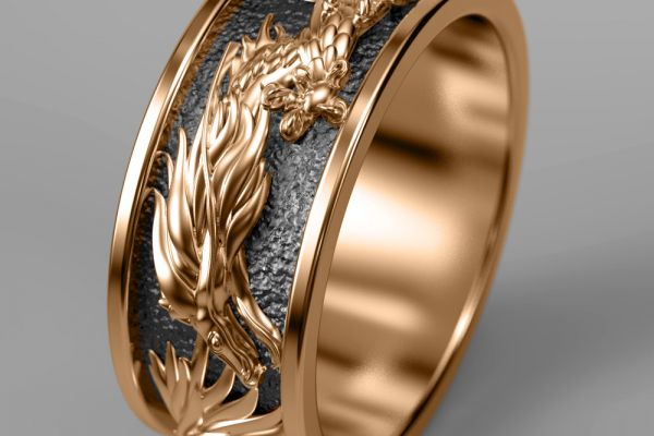 3D-моделирование кольца с драконами