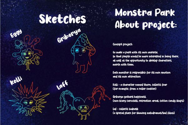 Концепт персонажей для айдентики парка