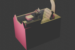 3д-модель коробки с игрушками