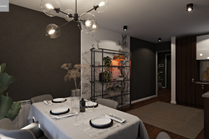 3D Визуализация дизайна интерьера однокомнатной квартиры