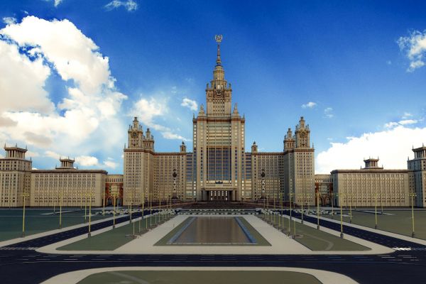 детализированное здание МГУ