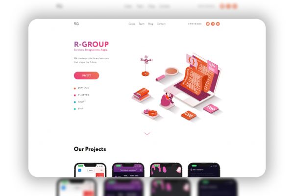 Сайт "R-Group" розовый