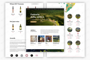 Редизайн нескольких страниц многостраничного сайта на Тильде для Aiola (винодельческое хозяйство), Италия