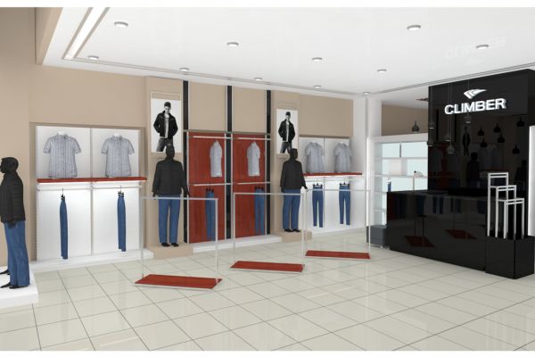 Дизайн-проект торгового помещения мужской одежды.