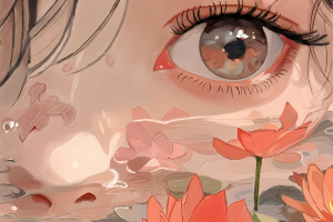 Девушка и лотосы