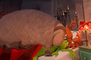 Сцена из мультфильма "Гринч похититель Рождества"