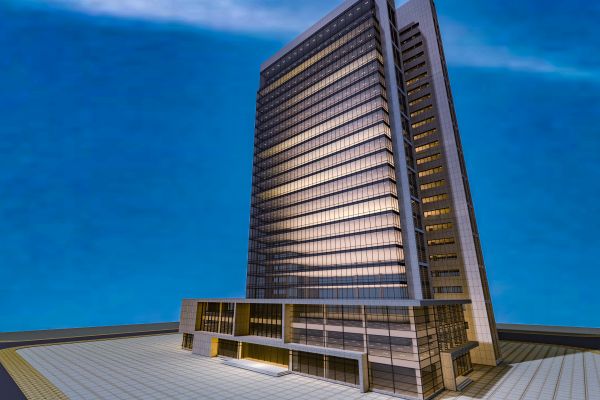 здание с подсветкой