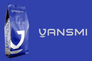 логотип и  пример упаковки для кофе бренда