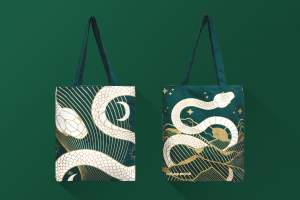 Азбука Вкуса сумка шоппер двухсторонняя. Новогодняя коллекция