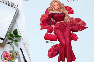 Fashion illustration "happy woman's day"