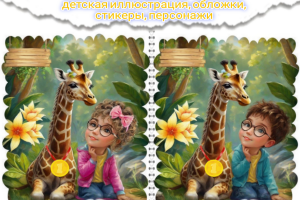 Children illustrations обложка для тетради-яркие иллюстрации