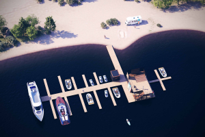 Пляж, лодки