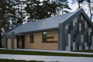 3D-визуализация модульного здания пункта проката