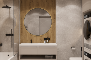 Дизайн интерьера санузла в квартире  ЖК "Брусника"