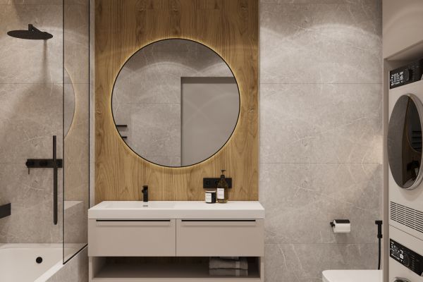 Дизайн интерьера санузла в квартире  ЖК "Брусника"