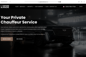 Сайт для компании элитного такси в Нью-Йорке - Gotham