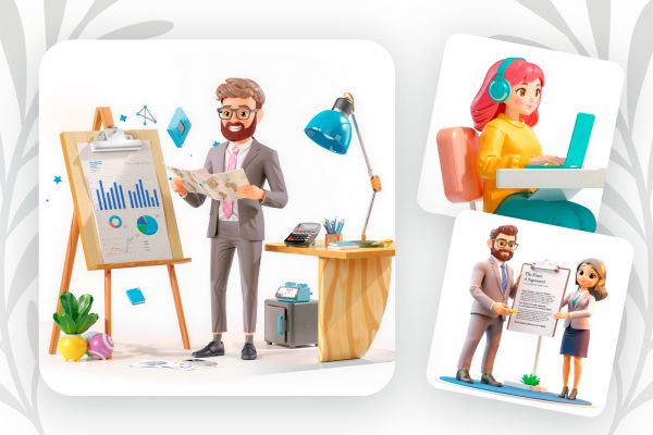 3d illustration in infographic style