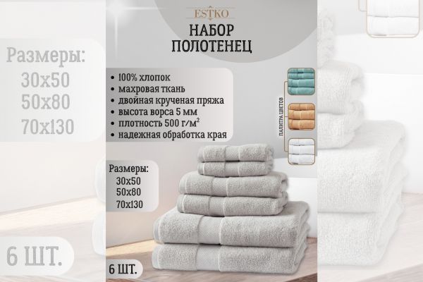 Инфографика для WB "Набор полотенец"