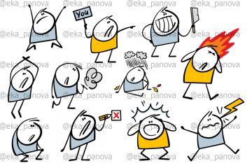 Векторные иллюстрации "Негативные эмоции"