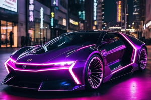 Иллюстрация в стиле киберпанк для Instagram-контента автониши