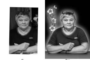 Ретушь фото, разработка макета для гравировки на памятник (10 фото)