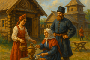 Сайт для подворья "Жар-птица" — погружение в русский быт 17 века