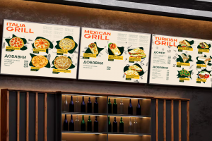 меню в виде мудбордов