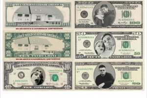 Сувенирные деньги для свадьбы с фотографиями молодоженов