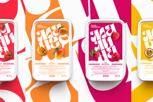 Дизайн этикеток готового и замороженного фруктового пюре нового бренда ХореПрофика компании EuroFoods