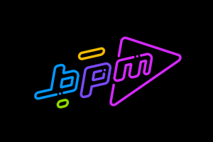 Логотип для антикафе с японскими и корейскими музыкально-танцевальными игровыми автоматами - anticafe bpm