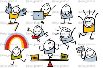 Векторные  иллюстрации "Позитивные эмоции"